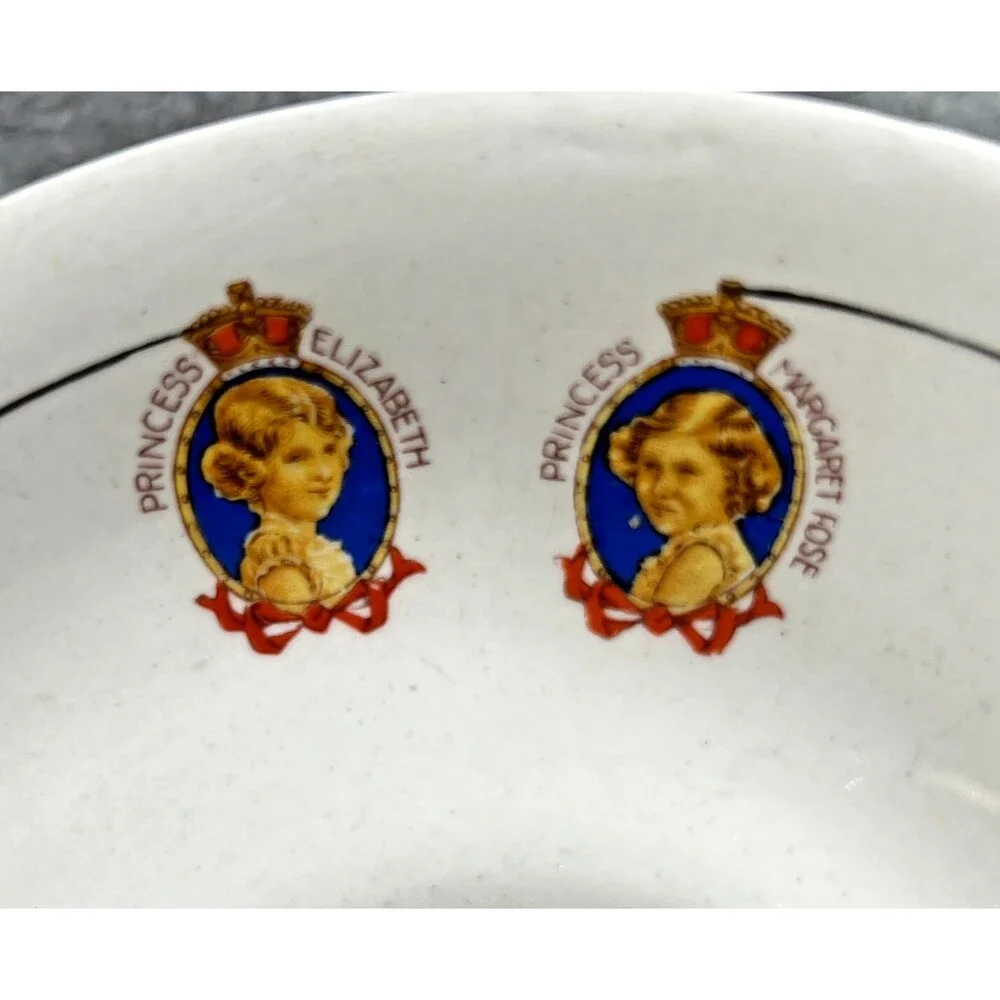 Vtg 1937 Coronation memorablia  saucer George VI and Queen Elizabeth